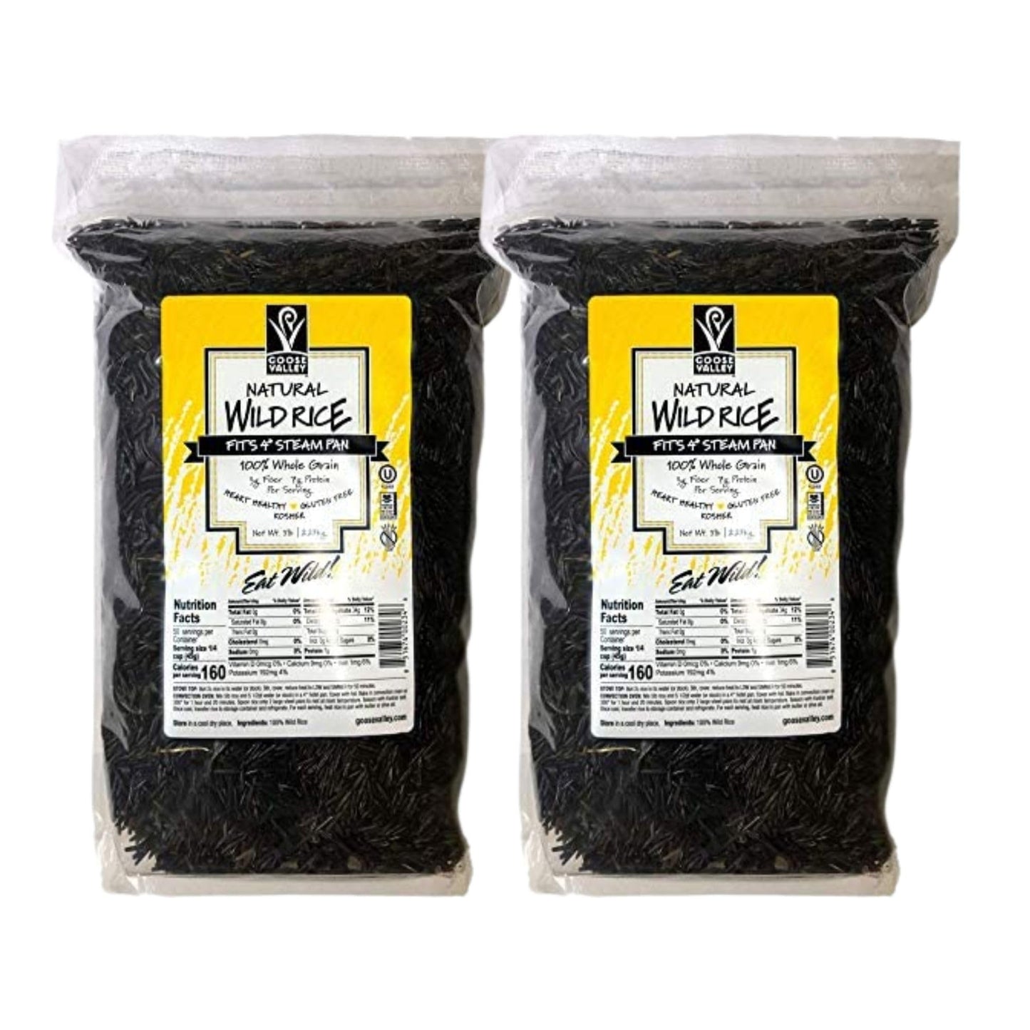 Goose Valley Natural Wild Rice - Family Reserve 5 lbs - Variety of Jumbo High Fiber and High Protein Whole Grain Rice for Healthy Heart Pack of 2