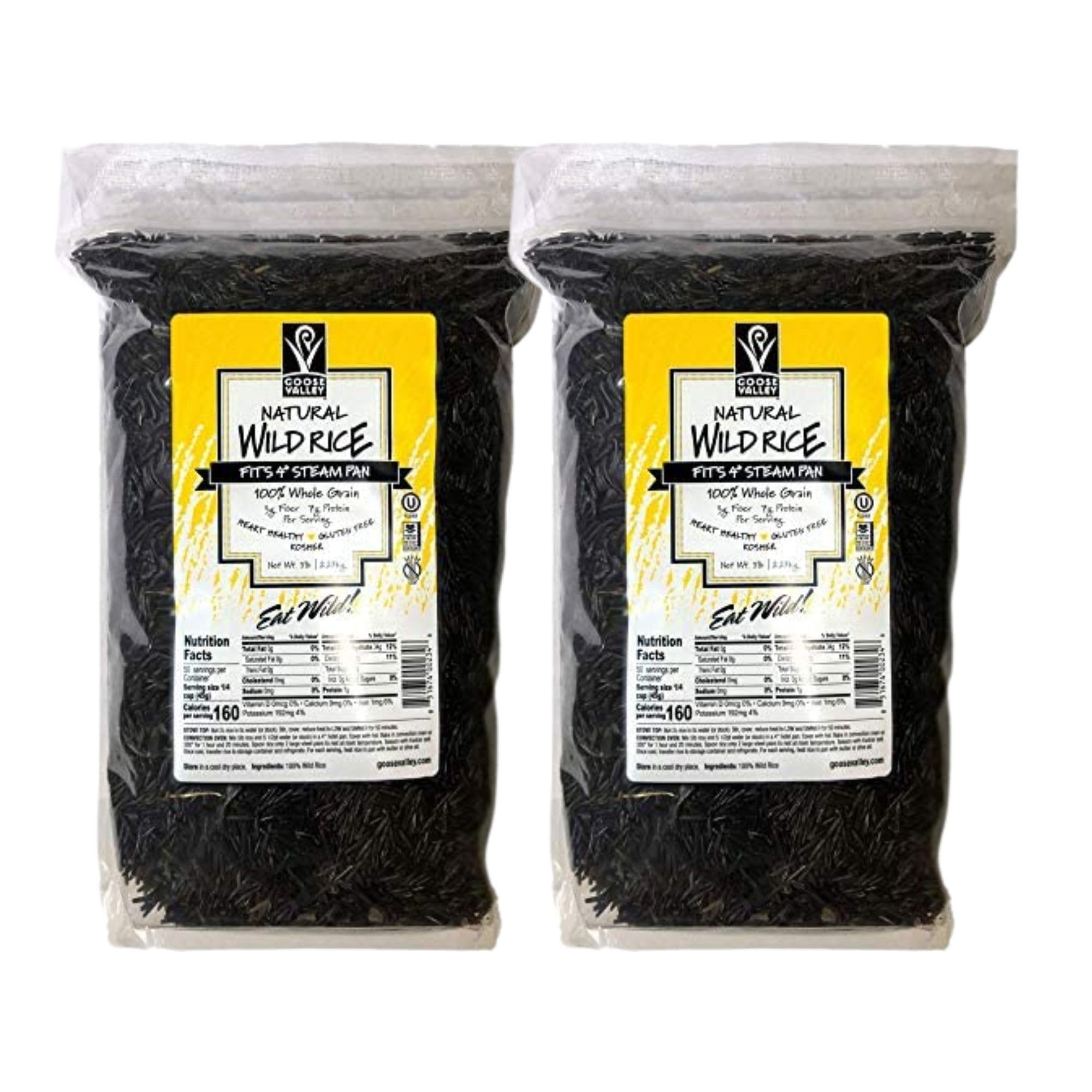 Goose Valley Natural Wild Rice - Family Reserve 5 lbs - Variety of Jumbo High Fiber and High Protein Whole Grain Rice for Healthy Heart Pack of 2