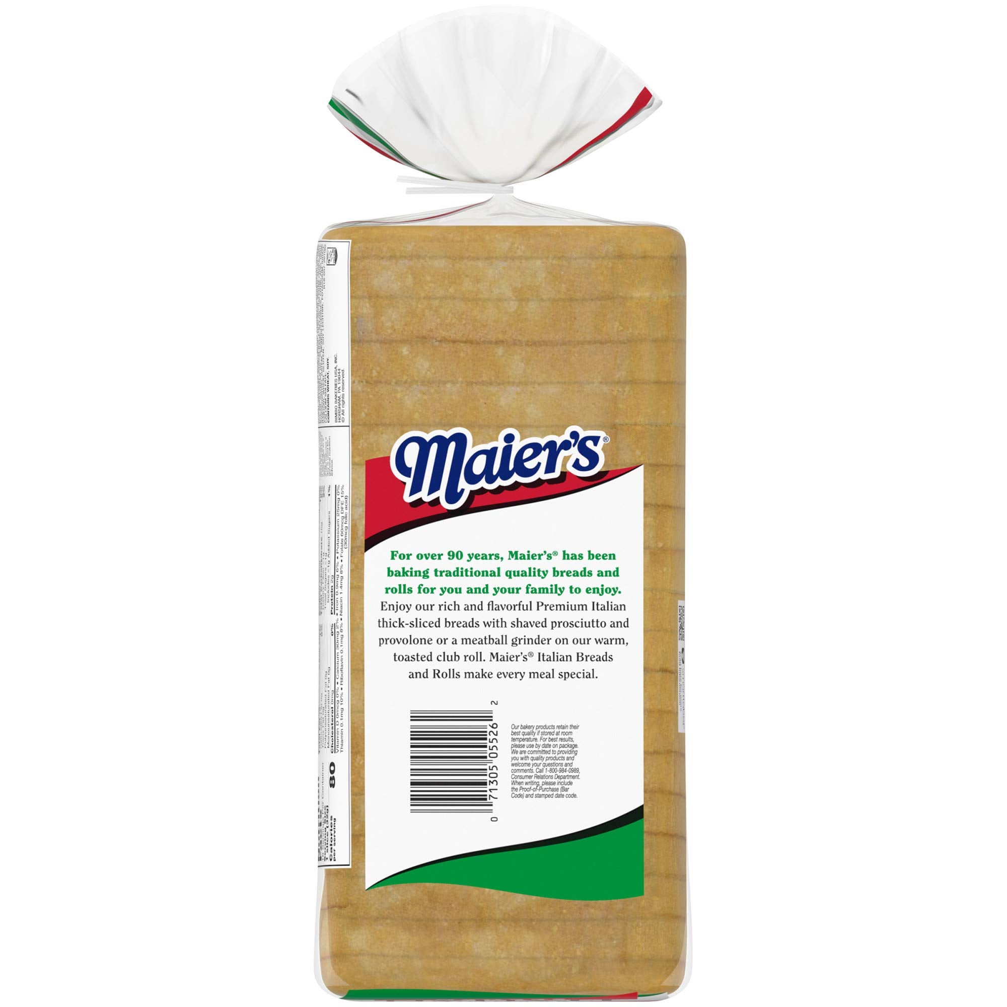 Maier's Premium Italian Seeded Bread, White Italian Bread, 20 oz Bag