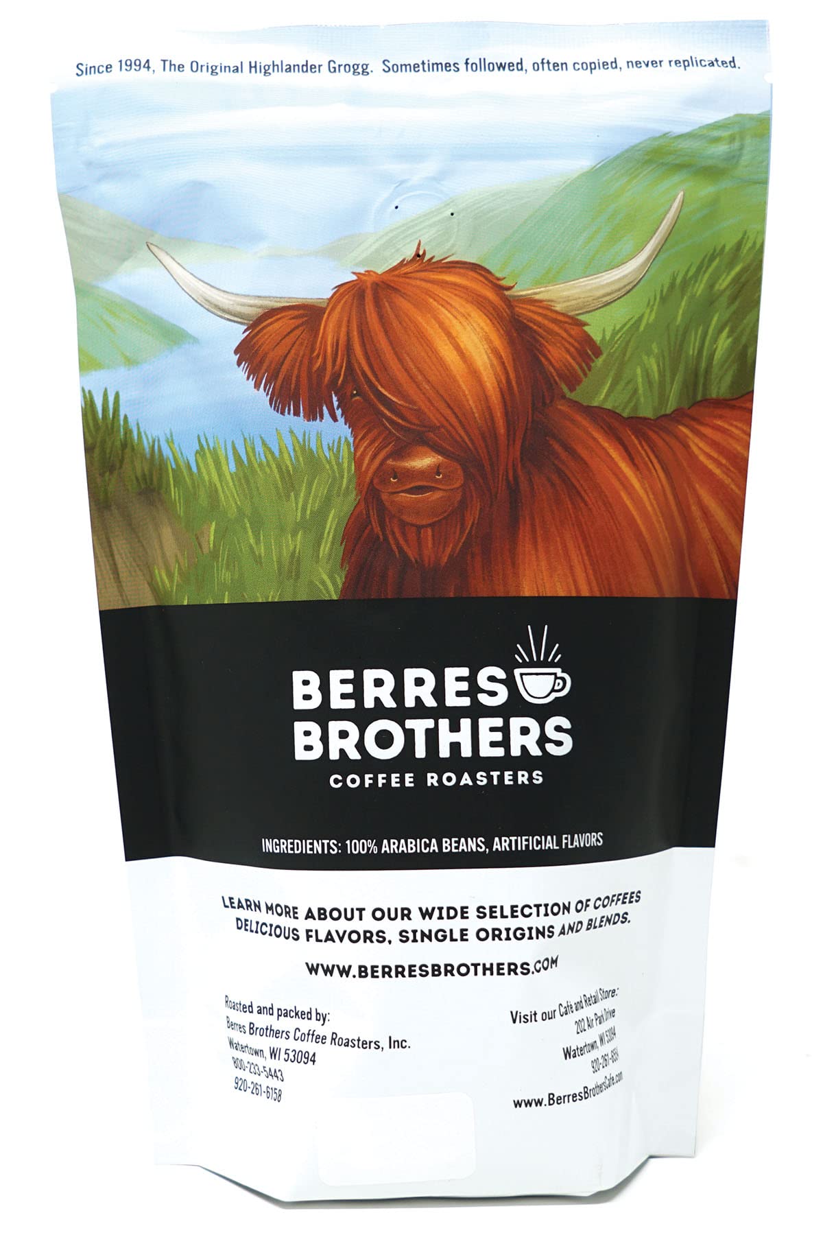 Berres Brothers Highlander Grogg Decaffeinated Flavored Coffee 2 Pound Ground Package, Medium Roast