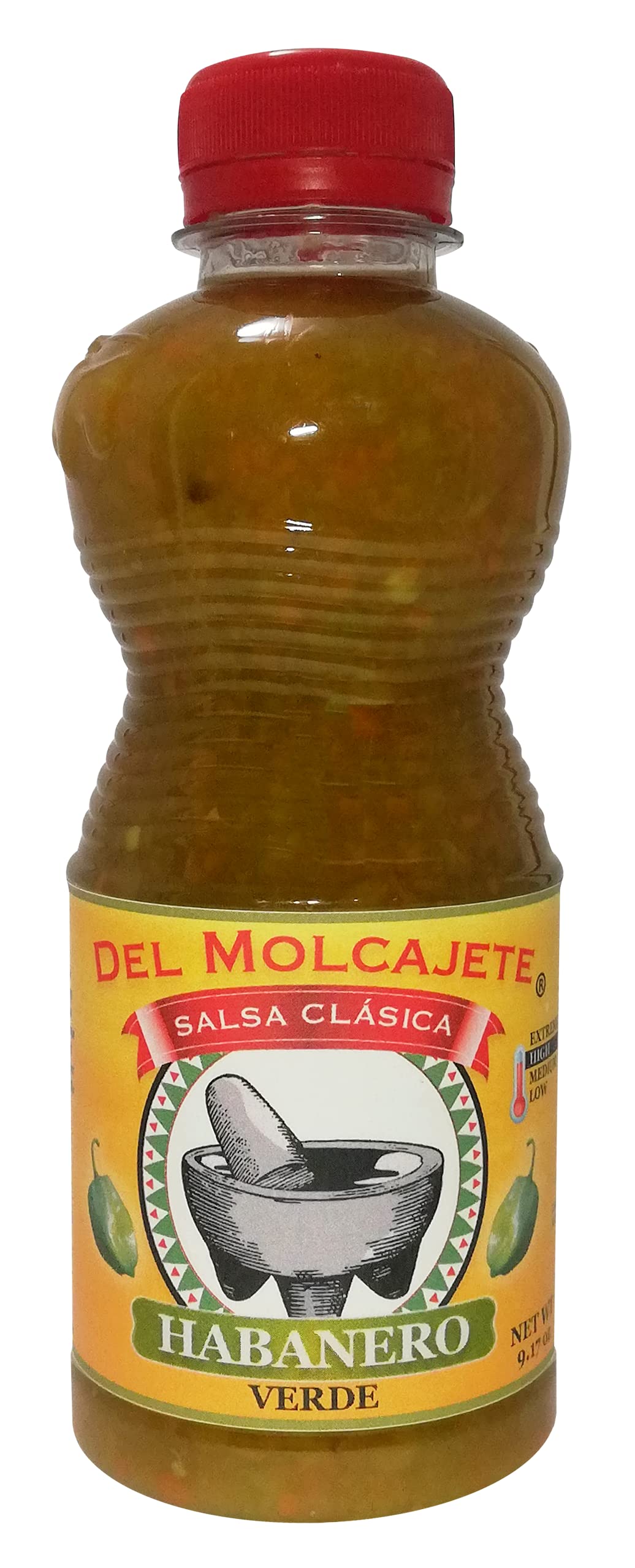 Del Molcajete Habanero Verde Salsa Clasica 12-pack