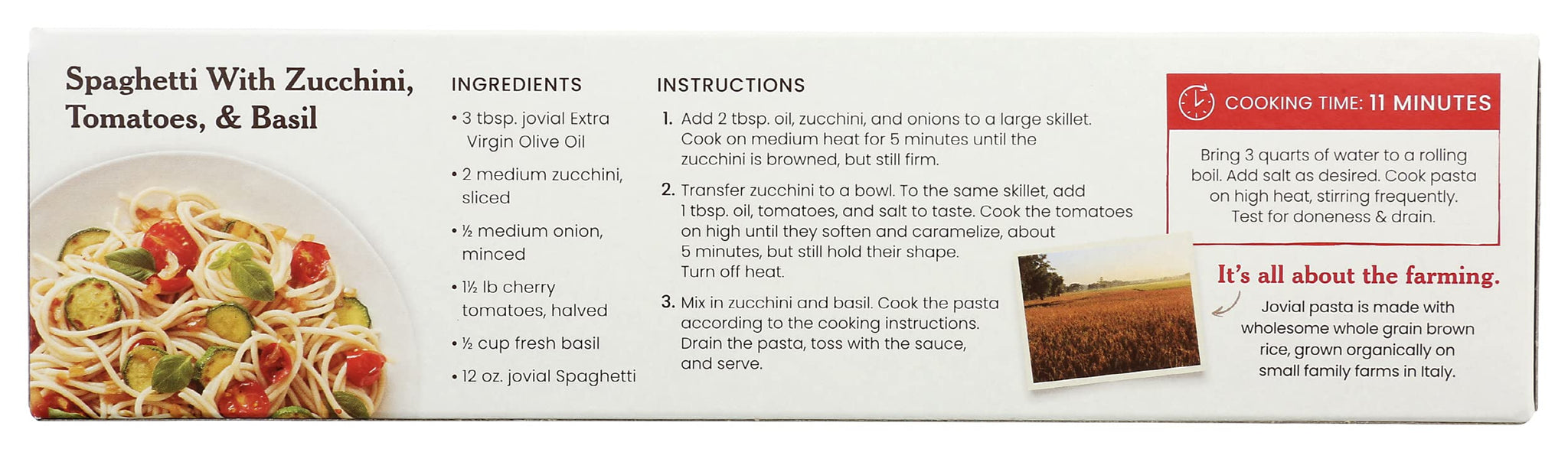 Jovial Organic Brown Rice Spaghetti Pasta, 12 OZ