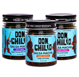 Don Chilio Salsa Macha Chili Oil Variety Bundle, 5 oz., 3 Pack - Smoky, Sweet Heat & Spicy Cranberry - Delicious Mexican Chili Oil in 100% Olive Oil