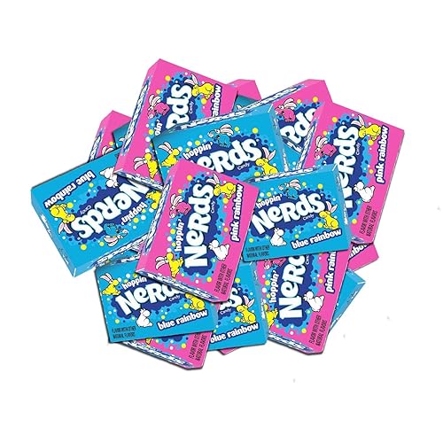 Wonka Nerds Gummy Clusters - Blue & Pink Rainbow - 1 lbs Individually Mini Candy Boxes - Valentines & Easter Treat Pack - Classic & Delicious Gummy
