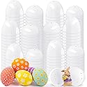 Baaxxango 100 Pieces Empty Easter Eggs,Blank White Plastic Eggs,Fillable Empty DIY Easter Eggs Bulk for Filling Easter Candy,Easter Theme Party