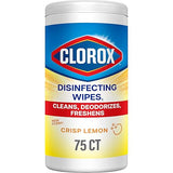 Clorox Disinfecting Cleaning Wipes, Antibacterial, Bleach Free, Crisp Lemon, 75 Count (Pack May Vary)