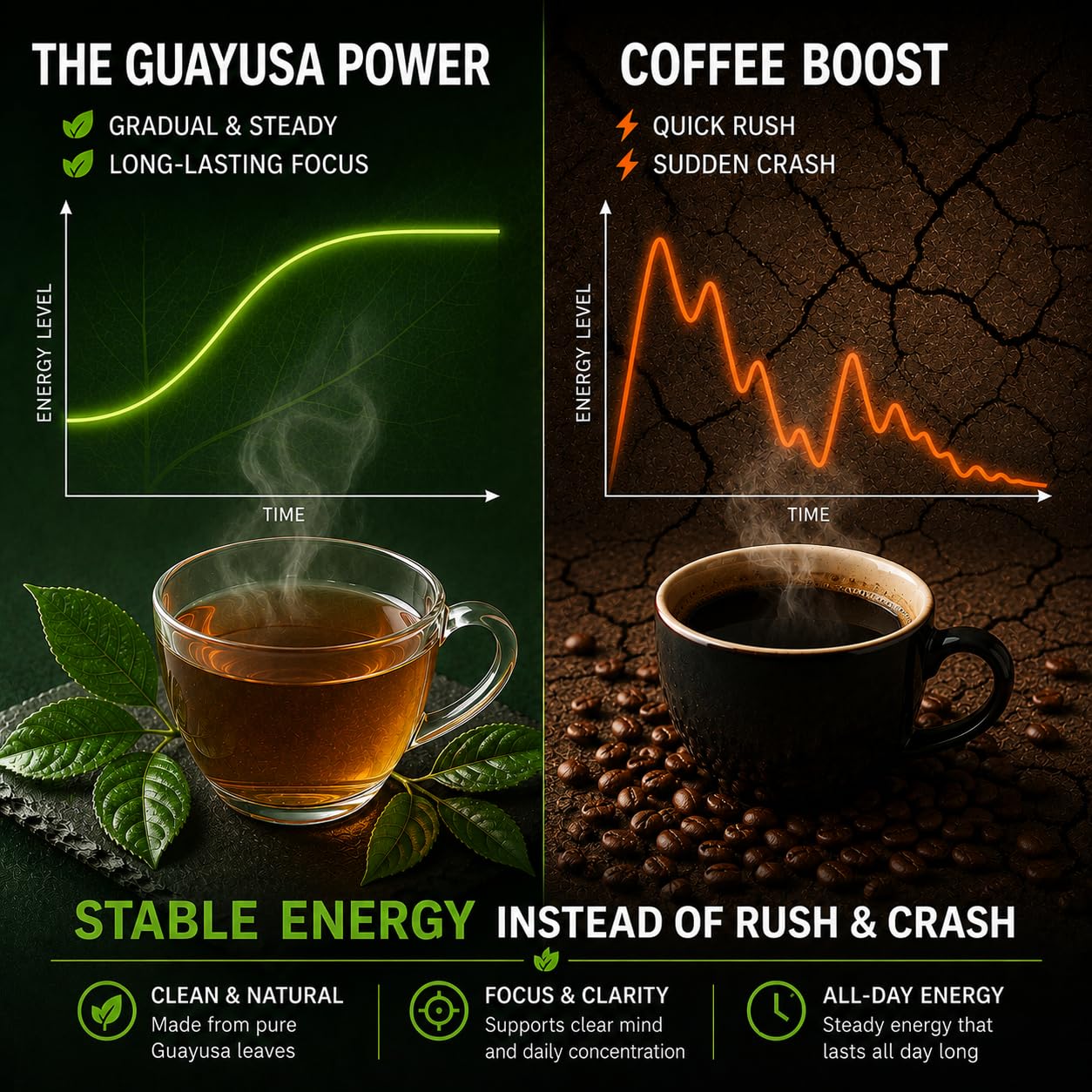 Amazonian Treasure, Organic Guayusa Tea Bags - 60 Count, Coffee Alternative, 50mg Natural Caffeine, Supports Natural Energy & Focus, Freshness
