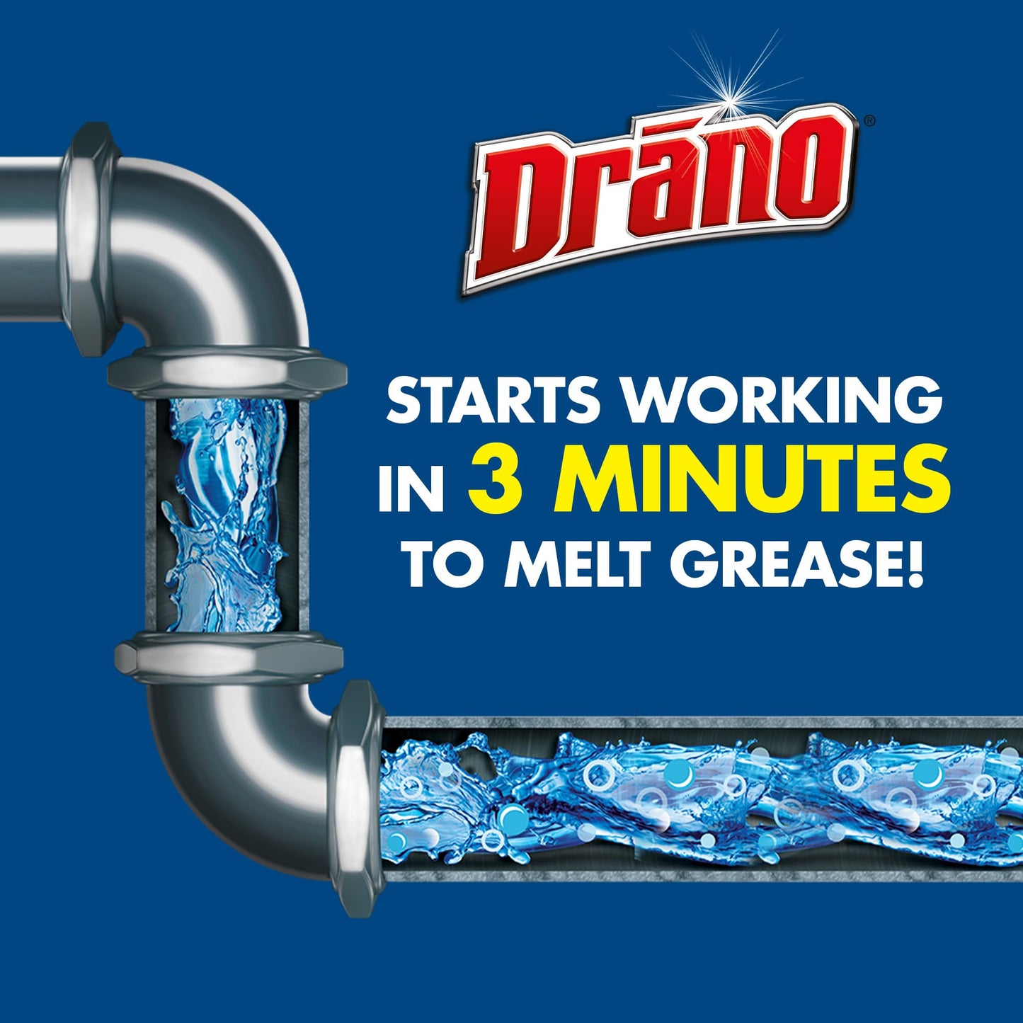 Drano Kitchen Granules Drain Clog Remover and Cleaner, Unclogs blockage from Grease or Cooking Oil, 8.8 oz