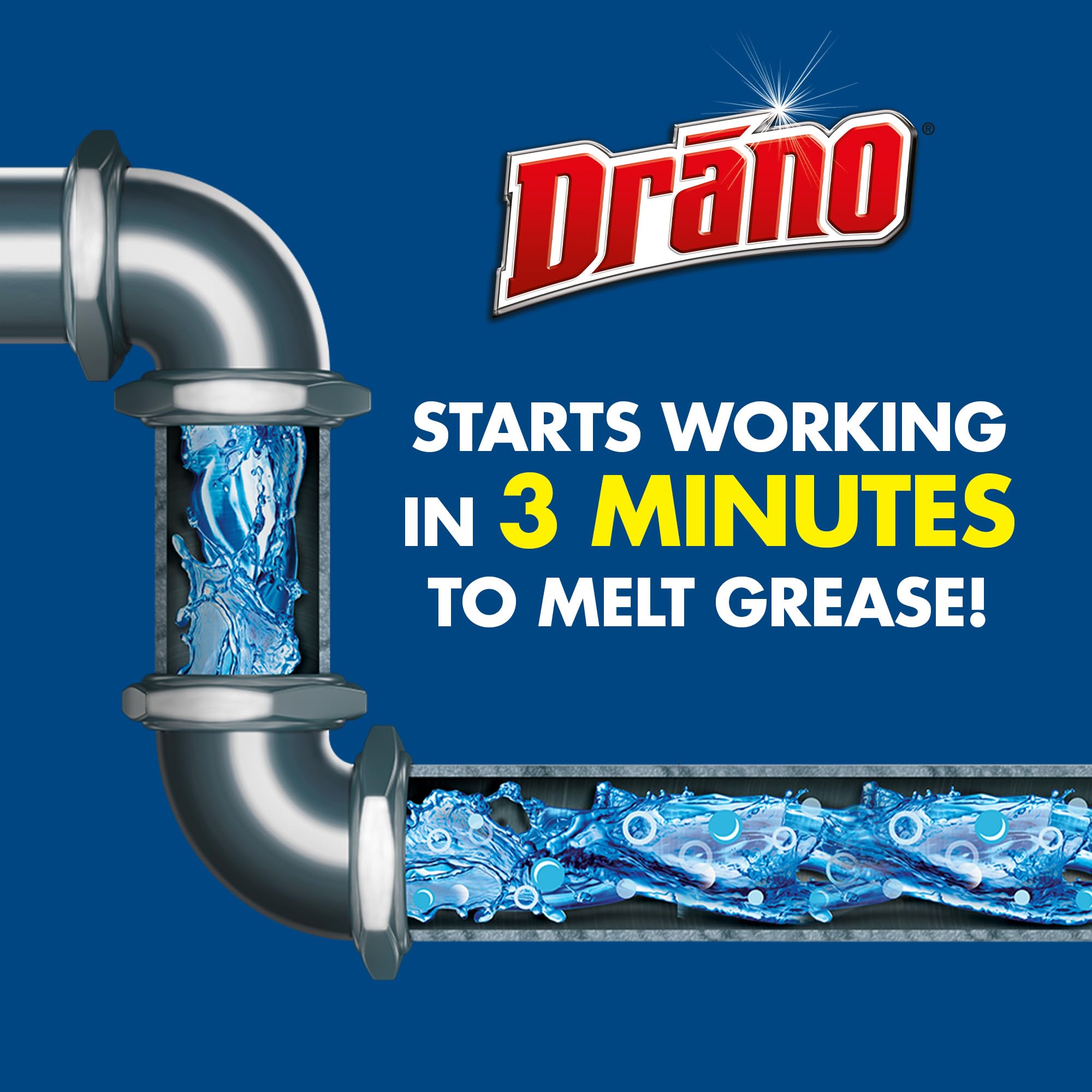 Drano Kitchen Granules Drain Clog Remover and Cleaner, Unclogs blockage from Grease or Cooking Oil, 8.8 oz