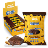 Munch Better Peanut Butter Protein Brownies - High Protein (29g), Gluten-Free, Low Sugar, Collagen-Infused, Clean Ingredients (8 Brownies per Box) |