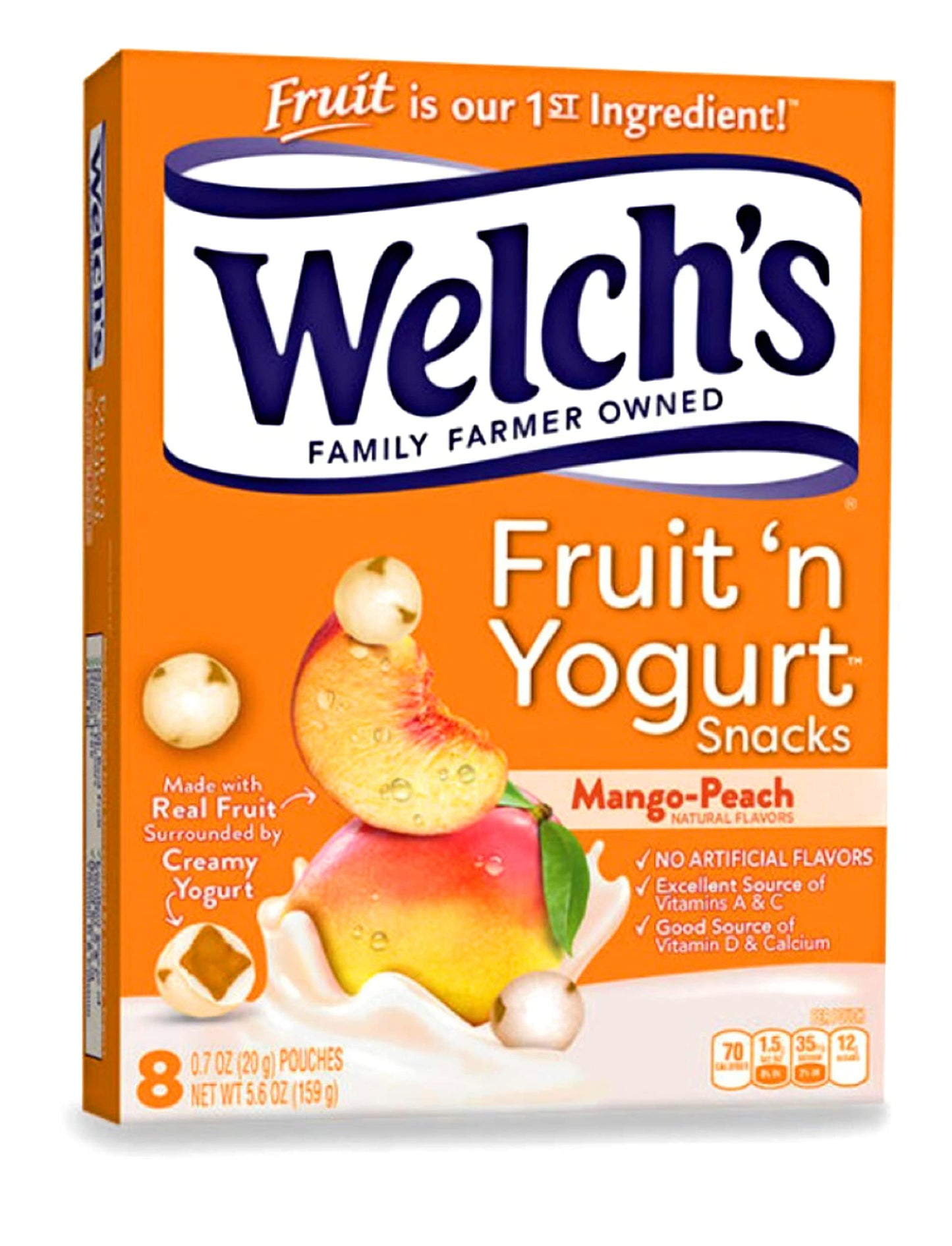 Welch’s fruit ‘n yogurt mango-peach fruit snacks 1 box of 8 (0.7oz) pouches
