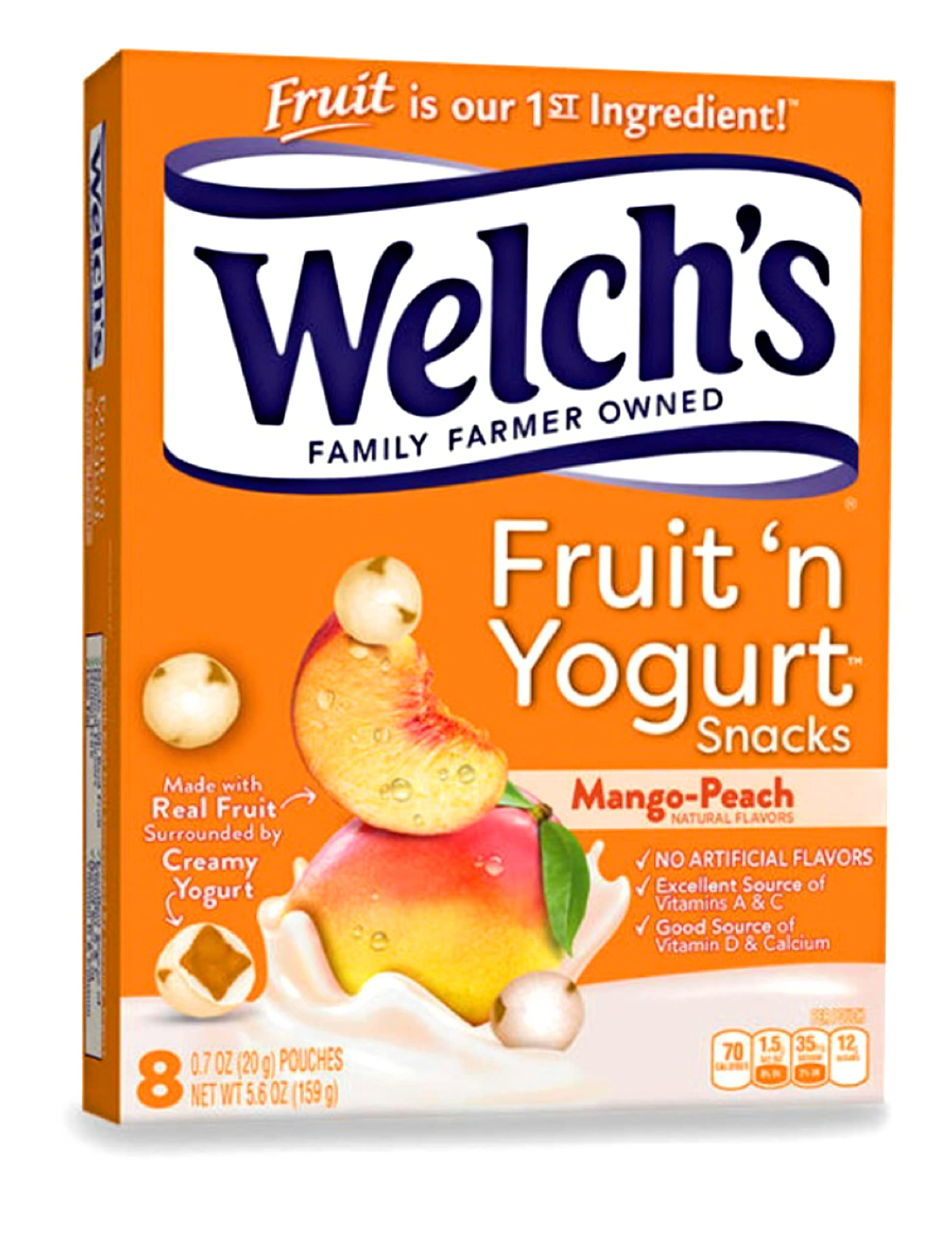 Welch’s fruit ‘n yogurt mango-peach fruit snacks 1 box of 8 (0.7oz) pouches