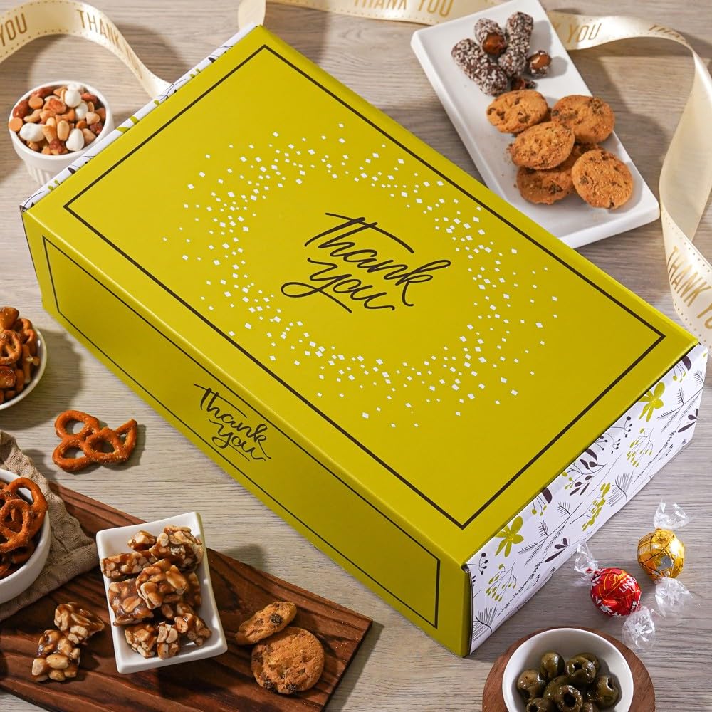 Broadway Basketeers Thank You Gift Box for Men, Women - Gourmet Appreciation Snack Box with Assorted Snacks & Treats, Thank you Gifts for Friends
