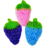 Fruit Strawberry Acrylic Dish Scrubber Non-Scratch Washing Sponge Rag Cleaning Cloth Pink Blue Purple