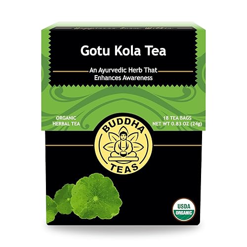 Buddha Teas Organic Gotu Kola Tea - OU Kosher, USDA Organic, CCOF, 18 Bleach-Free Tea Bags