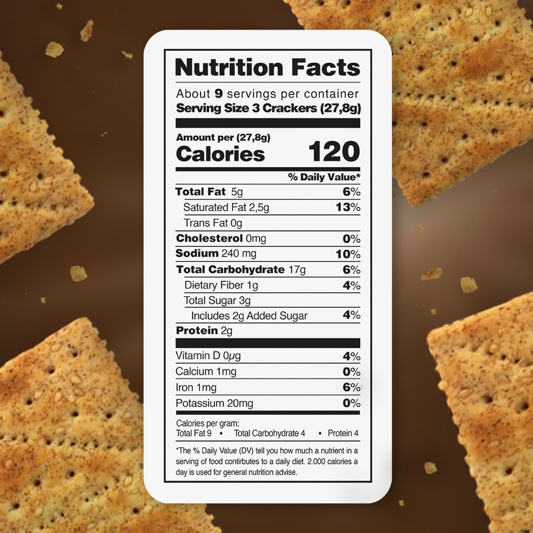 Dux, Wheat Crackers, High in Fiber, Enjoy Anytime, 8.82 Ounce, 1 Box contains 4 Bags, each with 9 Individual Packs and every pack includes 3 Crackers