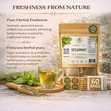 Yerbabuena Té (Spearmint Tea) - 60 Premium Tea Bags - 100% Natural Herbal Infusion (Mentha spicata) - Refreshing Minty Flavor & Digestive Support