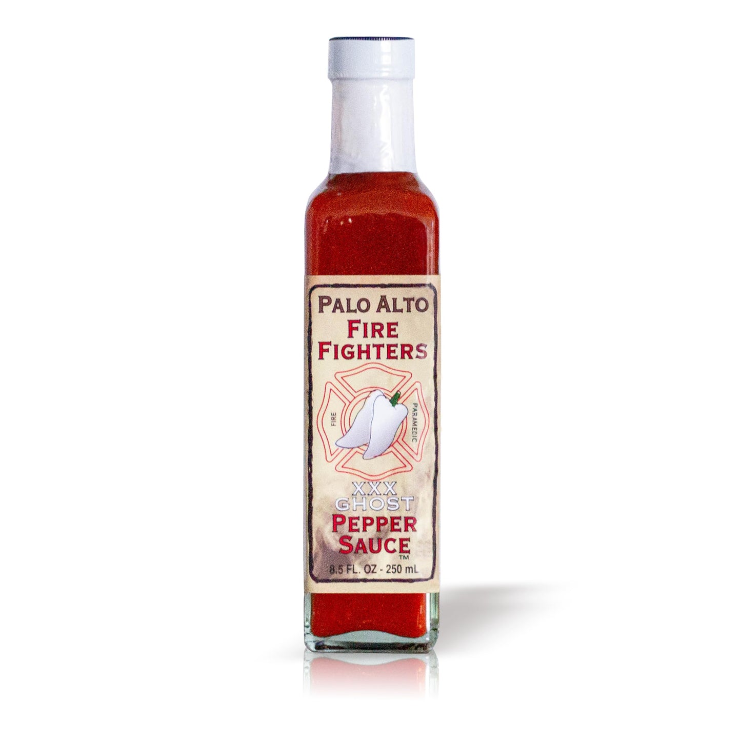 Palo Alto Firefighters XXX Ghost Pepper Sauce (8.5oz) - Salt Free Pepper Plant Hot Sauce, No Sodium Hot Pepper Sauce, No Salt Sauces