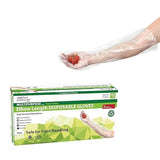 KLEEN CHEF Disposable Food Handling Elbow Length Poly Gloves | One Size Fits Most, 100 per box (1 box)
