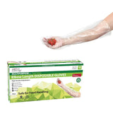 KLEEN CHEF Disposable Food Handling Elbow Length Poly Gloves | One Size Fits Most, 100 per box (1 box)