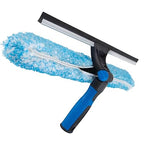 Unger Professional Connect and Clean 18” Proflex 2-in-1 Squeegee and Scrubber, High Access Window Cleaning Tool with Pivoting Head, Commercial