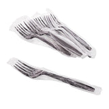 AmerCareRoyal Heavy Weight Individually Wrapped Disposable Polystyrene Plastic Forks for Restaurants and Catering, Black, Pack of 1000