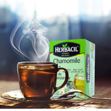 Herbacil Chamomile Tea, Herbal Blend Made with Chamomile Flowers, Caffeine-Free, All Natural, 3-pack of 25 bags per box (75 Tea Bags), 0.88 oz Each