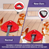 [2026 New Version] 2-Pack Oceda Scrubber Mop Heads for EasyWring 1-Tank System, Stiff-Bristle Brush Head with Built-in Scouring Pad for Deep Cleaning