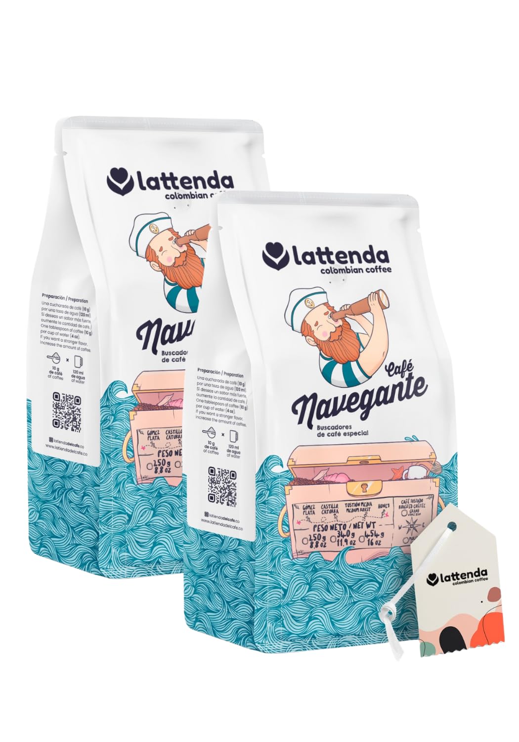 Navegante Colombian Specialty Coffee: Discover the Flavors of Guatapé Antioquia - 2 Pack 454g Ground