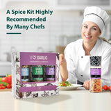 Soeos Spice Seasoning Set of 9, 16.28oz(461g), With Integrated Grinders, Salt and Pepper Grinder Set, Pure and Fresh Perfect for BBQ Seasoning Gift