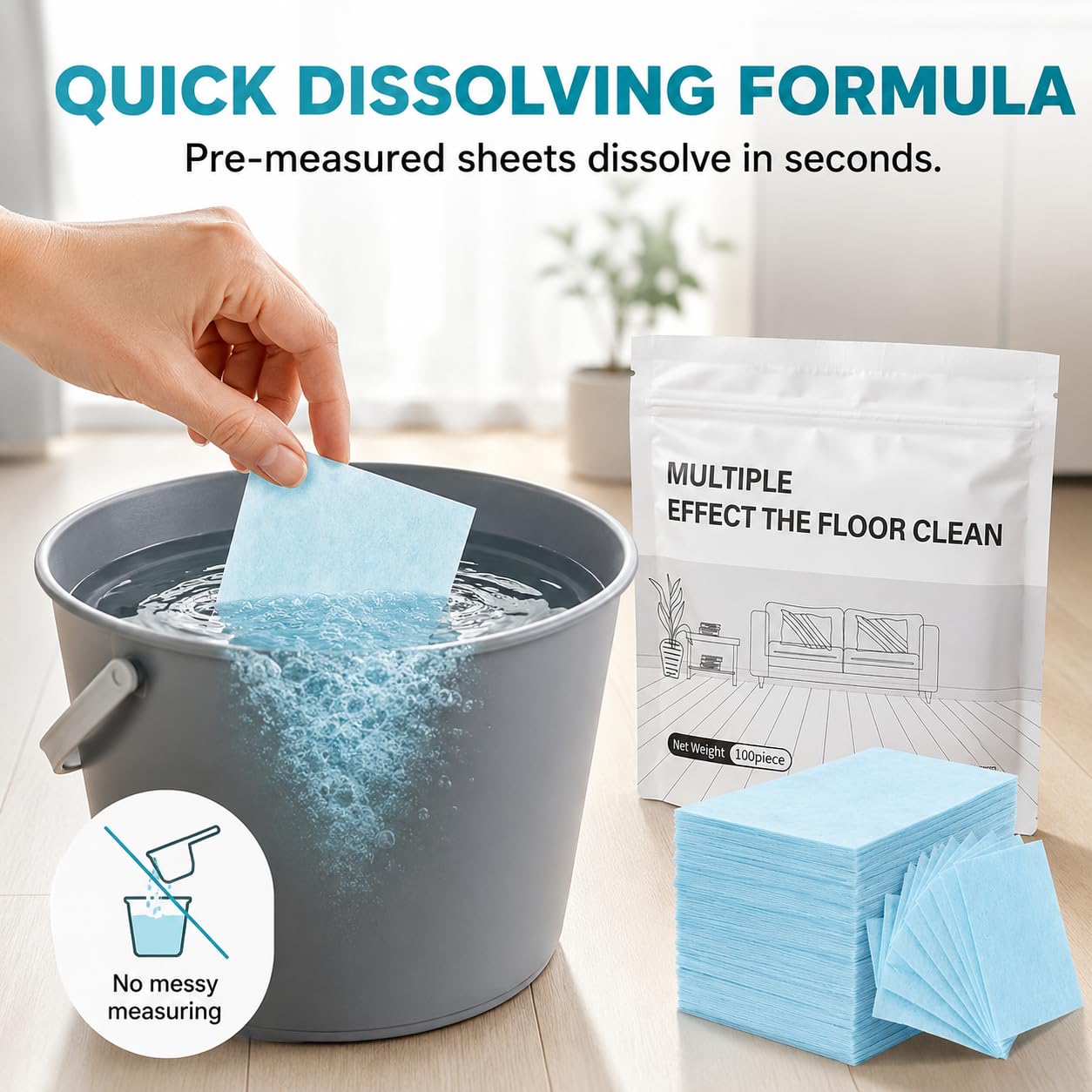 UsLikeDiy Multi-surface Floor Cleaning Tablets, Concentrated Deep Clean Pods, Works on Hardwood Tile Laminate Household Daily Cleaning, Camellia Fresh