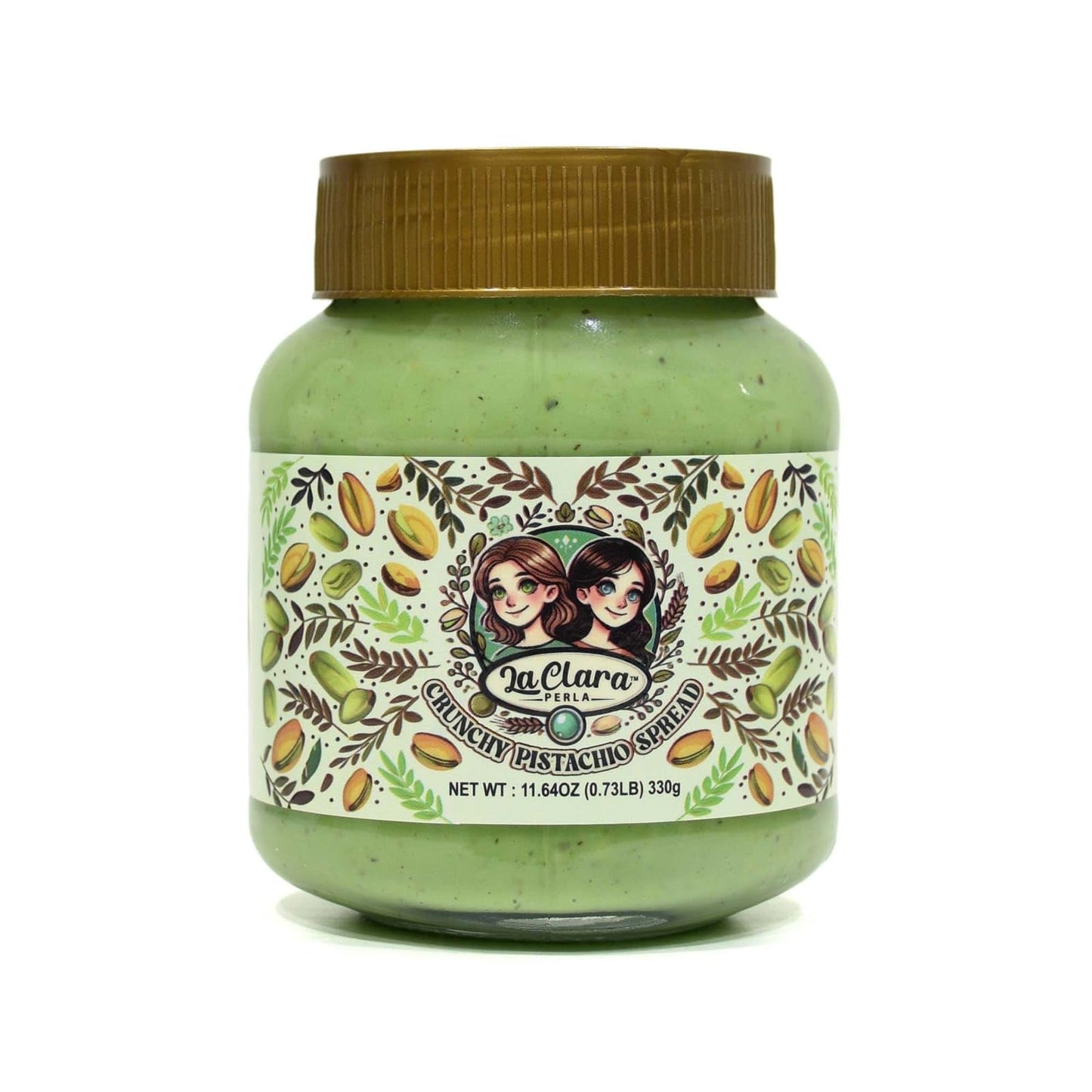 Crunchy Pistachio Spread, Spreadable Pistachio Cream, 11.64 oz (330g)