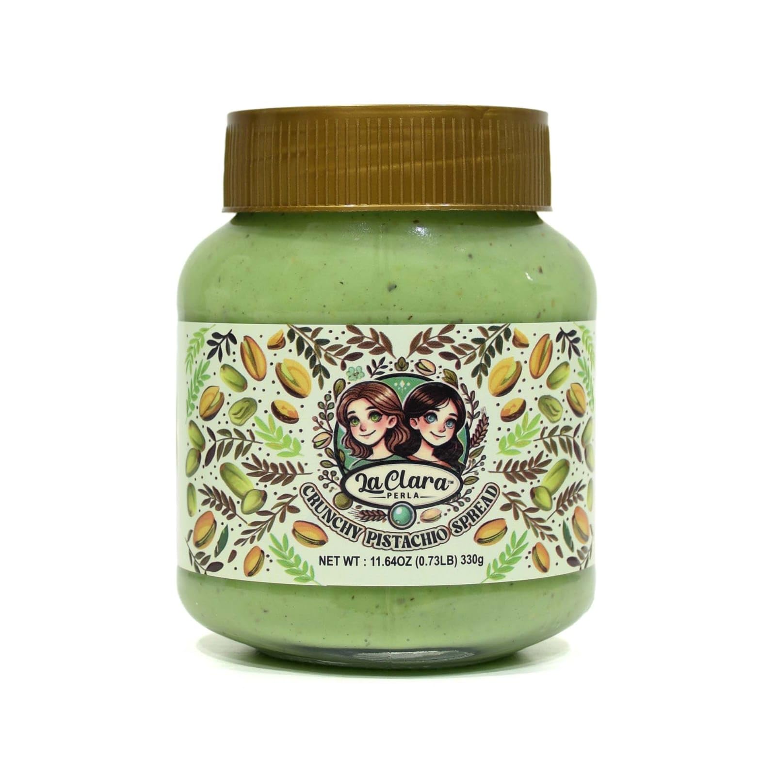 Crunchy Pistachio Spread, Spreadable Pistachio Cream, 11.64 oz (330g)