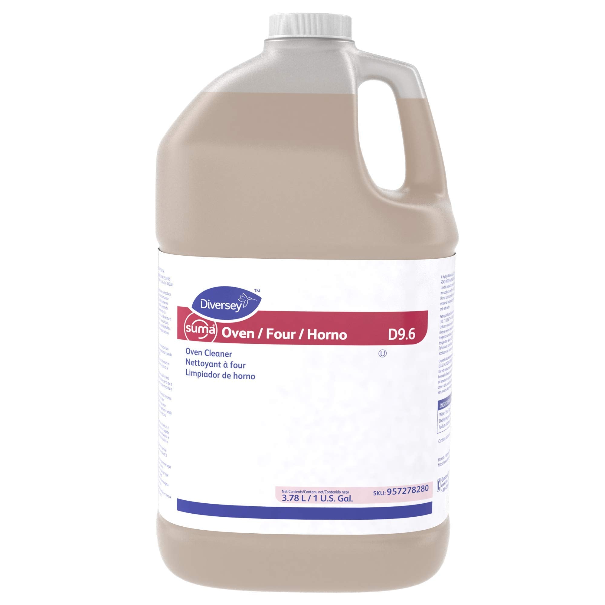 Diversey 957278280 SUMA D9.6 Oven Cleaner, Removes Heavy Deposits of Grease, Fats & Carbonized Soils, Ready-to-Use, 1-Gallon
