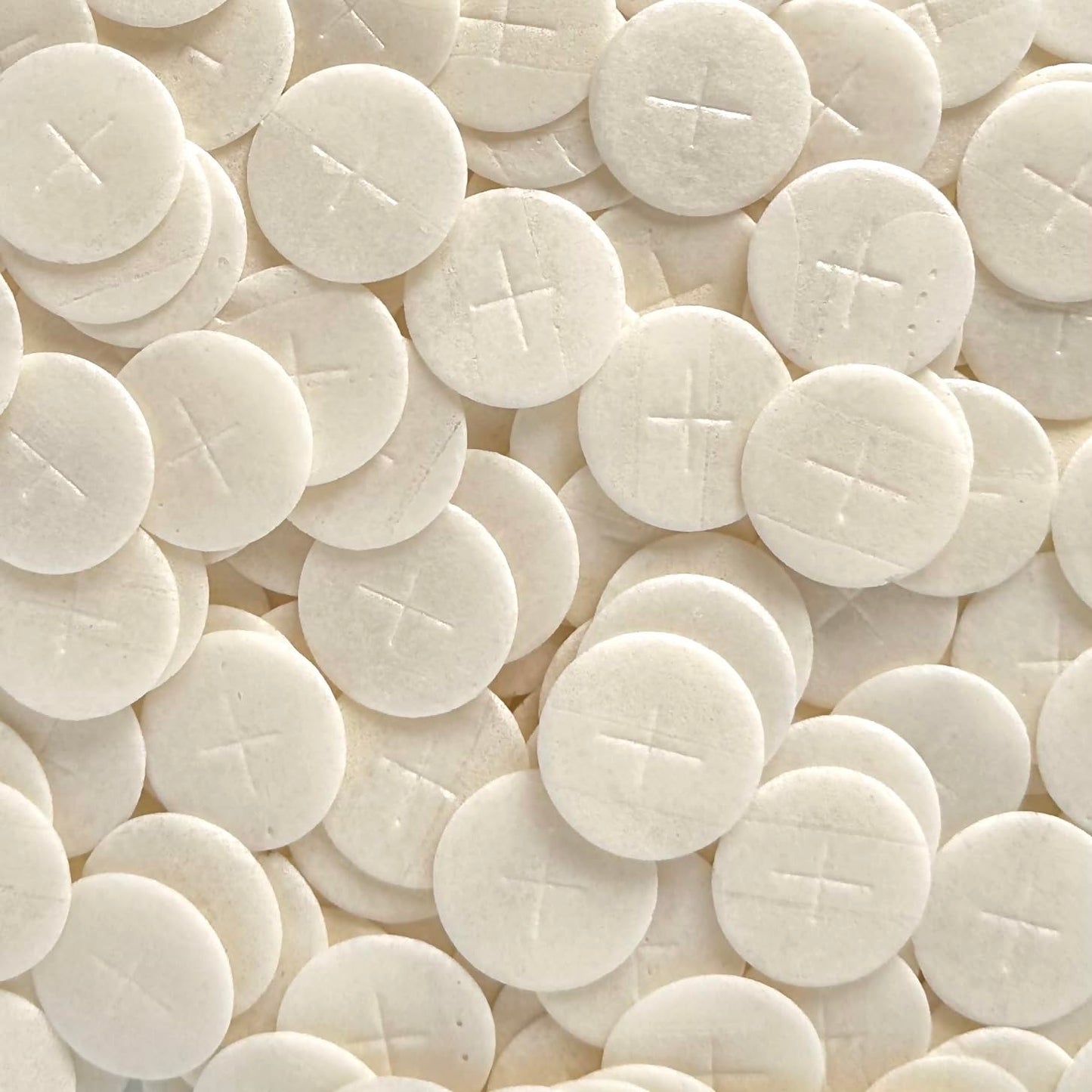Altar Bread 1 3/8" White Cross Design Bag of 250 Communion Hosts