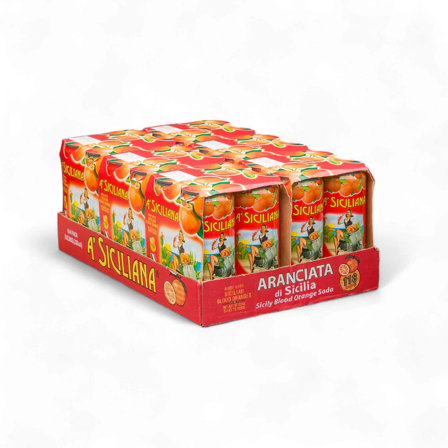 A' Siciliana Sicilian Sparkling Drink Aranciata - Refreshing and Delicious Italian Soda made with Sicilian Blood Orange - Authentic Imported Italian