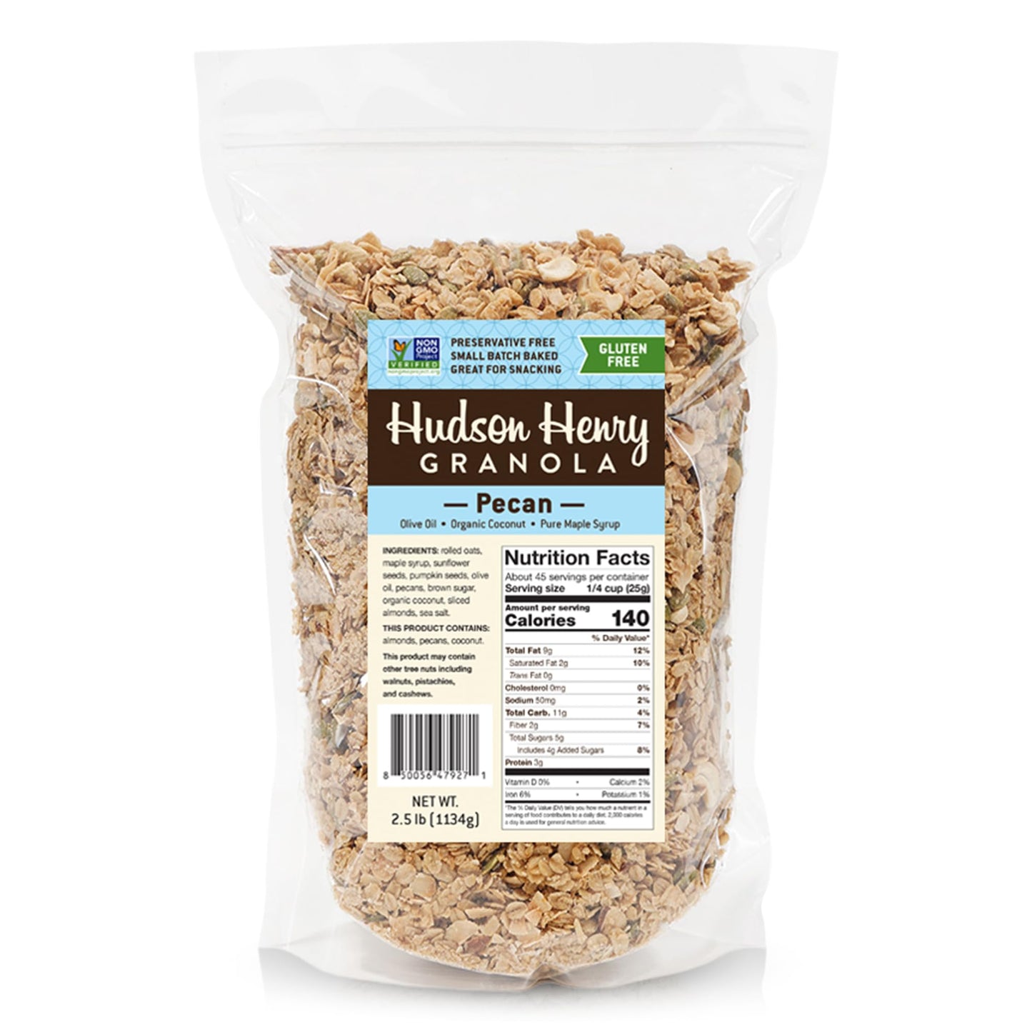 Hudson Henry Maple Pecan Coconut Granola | Gluten Free Granola with Nuts & Seeds | Vegan, Non-GMO & Small Batch Baked with Pure Maple Syrup & Extra