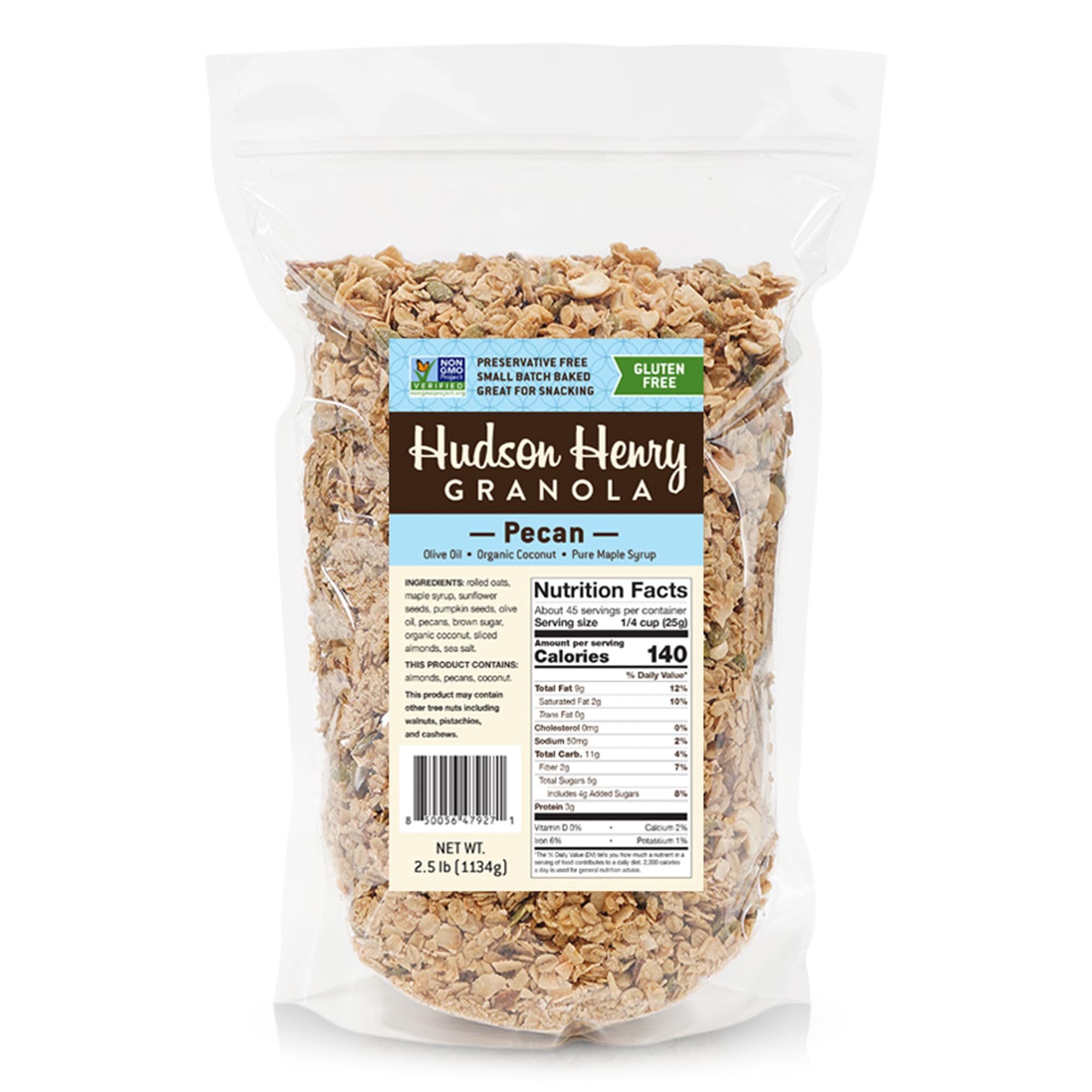 Hudson Henry Maple Pecan Coconut Granola | Gluten Free Granola with Nuts & Seeds | Vegan, Non-GMO & Small Batch Baked with Pure Maple Syrup & Extra