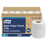 Tork Centerfeed Paper Towel White M2, High Absorbency, 6 x 610 Sheets, 121202