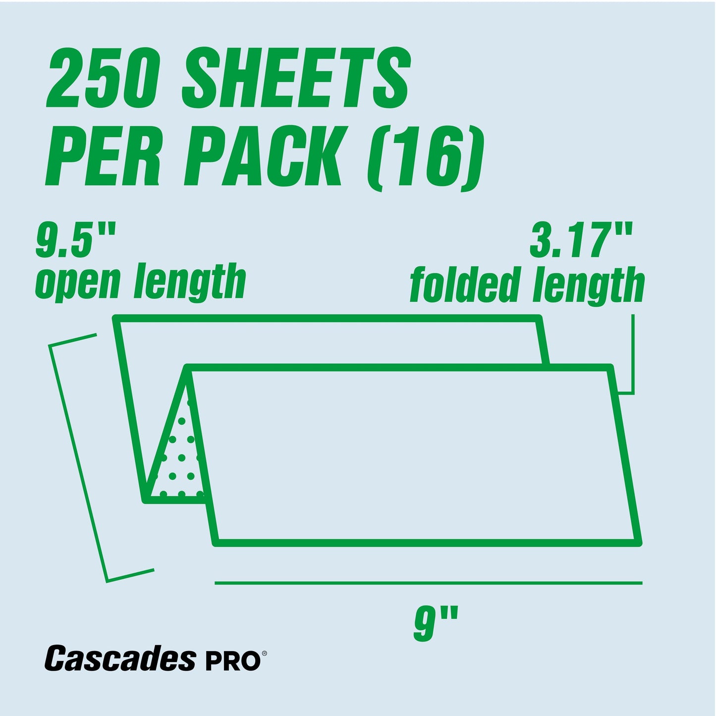 Cascades PRO Select Multifold Paper Towels Bulk- Universal Fit for Dispensers - Commercial Bathroom Kitchen Towel - 250 Sheets/pack, 16 Packs/Box