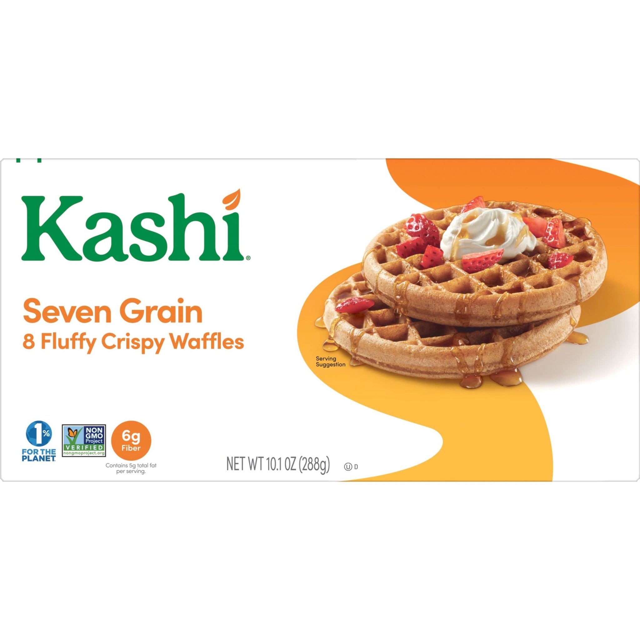 Kashi Frozen Waffles, Vegan, Frozen Breakfast for Kids, Seven Grain, 10.1oz Box (8 Waffles)
