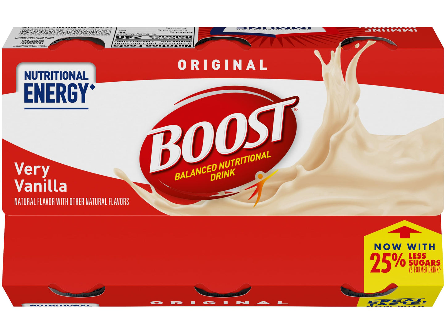Boost Original Nutritional Energy Balanced Nutritional Drink (6 Count (Pack of 2), Vanilla & Strawberry)