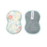 Bright Habits Sponge Set in Blossom Blue - Set of 2 Super Absorbent Washable Reusable Cleaning Sponges Made from Recycled Materials, Durable Eco