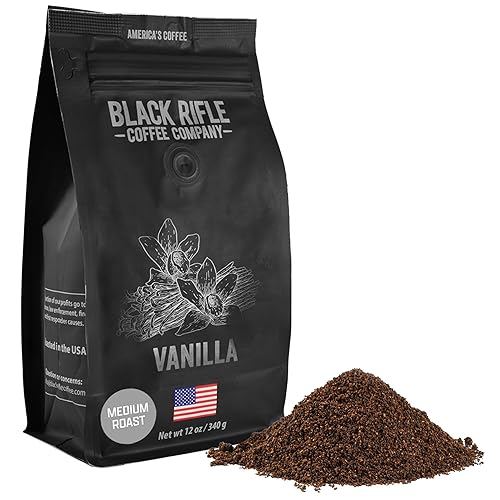 Black Rifle Coffee Company Vanilla, 12oz Bag, Ground Coffee Medium Roast - Roasted Blend Made from Arabica Beans - Colombian & Brazilian Beans