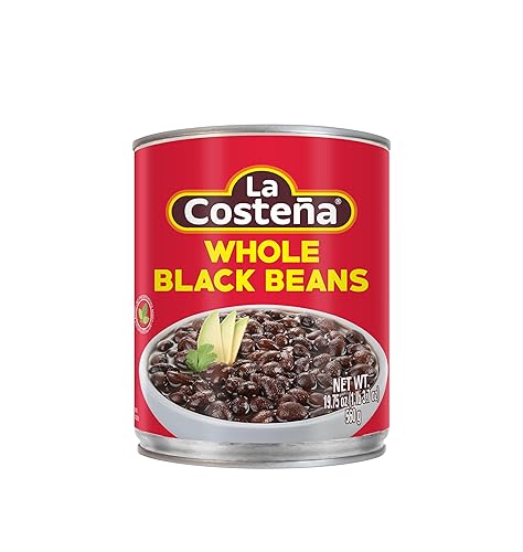 La Costeña Whole Black Beans - Ready-to-Eat Canned Black Beans for Mexican Food, Vegetarian Chili Ingredients, Frijoles Negros, Hummus, Dips, Burgers