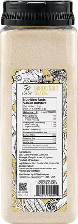 Soeos Garlic Salt 38.8 Ounce(1.1 kg), Bulk Garlic Salt Seasoning, Non GMO, Ideal for Adding Flavor to Soups, Breads, Vegetables, Meats and More