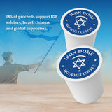 Iron Dome Coffee - Sabra Spirit Dark Roast Coffee Pods - Bold & Full-Bodied Flavor - Freshly Roasted Dark Roast K Cups Coffee - 12 Count