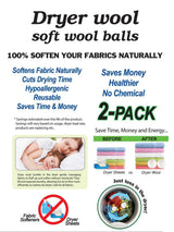 Dryer Wool Soft Wool balls- Pack of 2