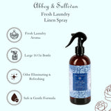 Abbey & Sullivan Odor Eliminating and Refreshing Linen and Room Spray, Fresh Laundry, 16 oz