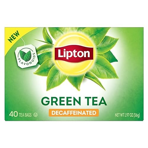 Lipton Decaffeinated Green Tea Bags, Unsweetened Teabags for Decaf Hot Tea or Decaf Iced Tea with Flavonoids, 40 Total Tea Bags